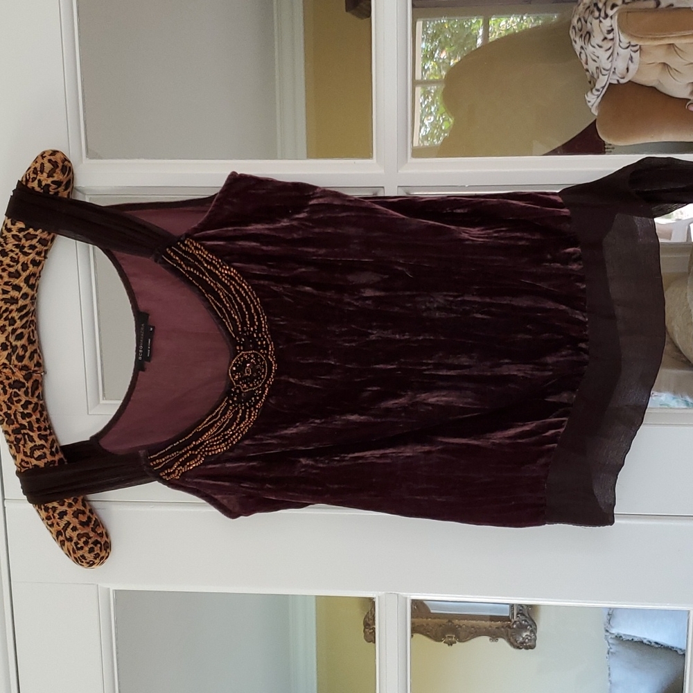 Sexy brown velvet blouse